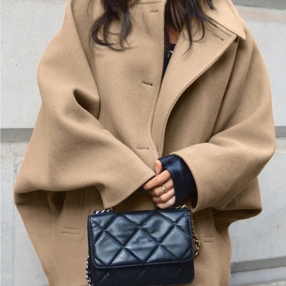 Solid Oversized Pocket Button Coat NWT - image 1